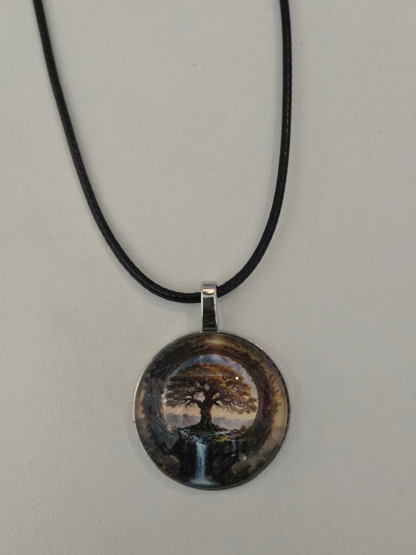 Glass tree on blk cord