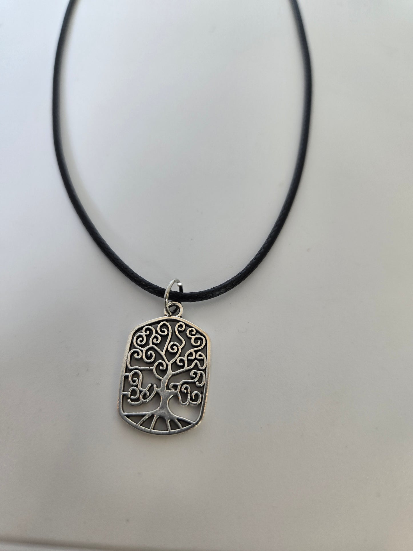 Small framed tree necklace on cord